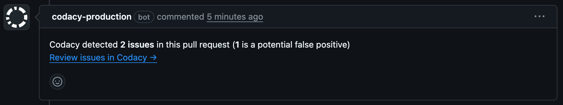 Detected false positives comment